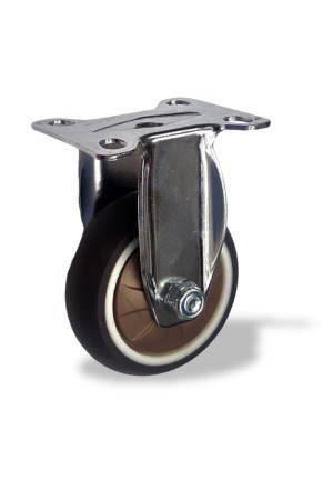 Колесо прорезиненное серое фиксированное 75мм