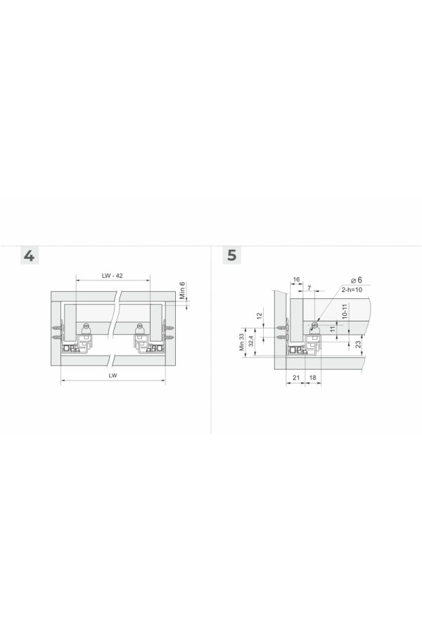Направляющие скрытого монтажа B-Slide DB8782Zn/550