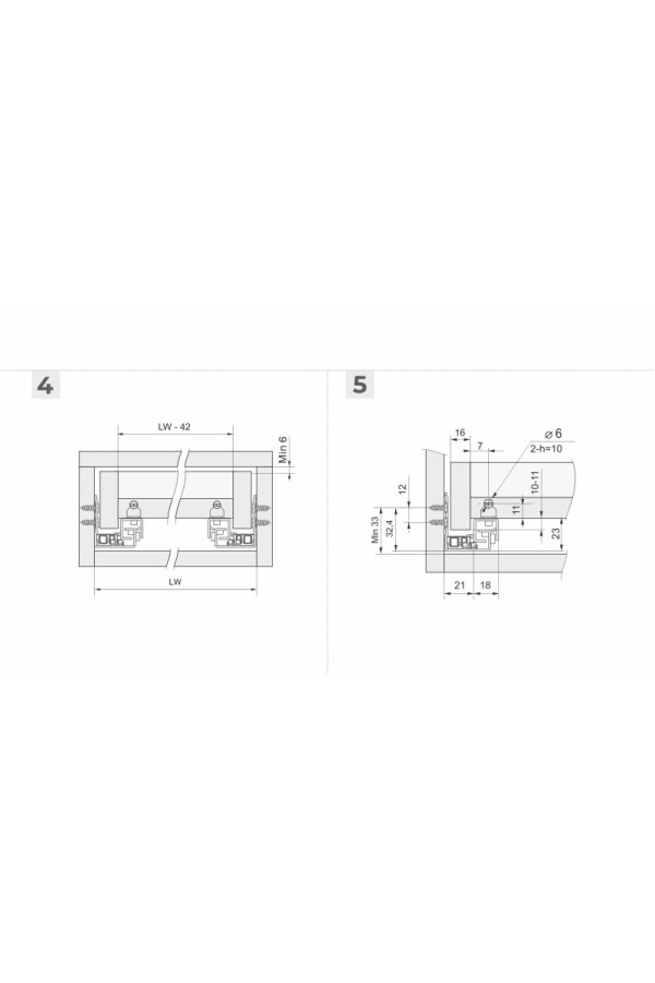 Направляющие скрытого монтажа B-Slide DB8786Zn/300
