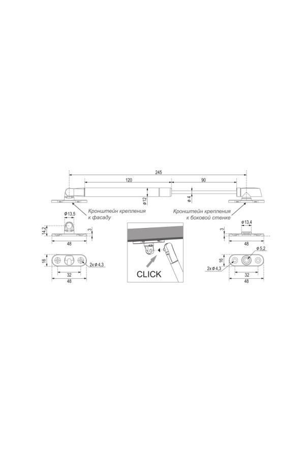 Газовый лифт STYLETTO 107 GL107GRPH/100/3