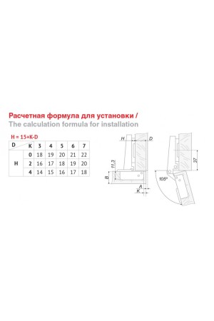 Мебельная петля H100A04/0132