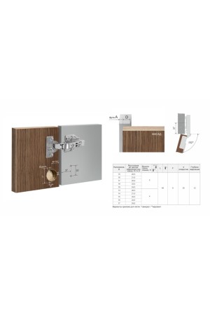 Мебельная петля NEO HIT H316A02/5114/17/H8CP/H7CP/BOYARD