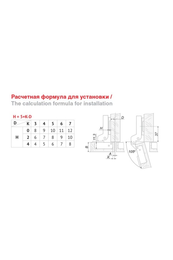 Мебельная петля H680B02/0512