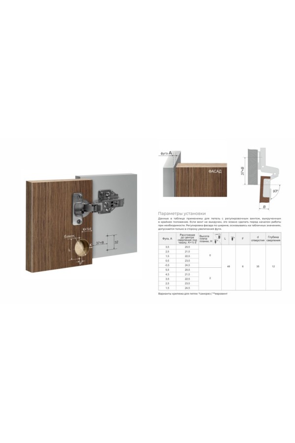Мебельная петля без пружины и ответной планки EVO PUSH SYSTEM H901C02/BN