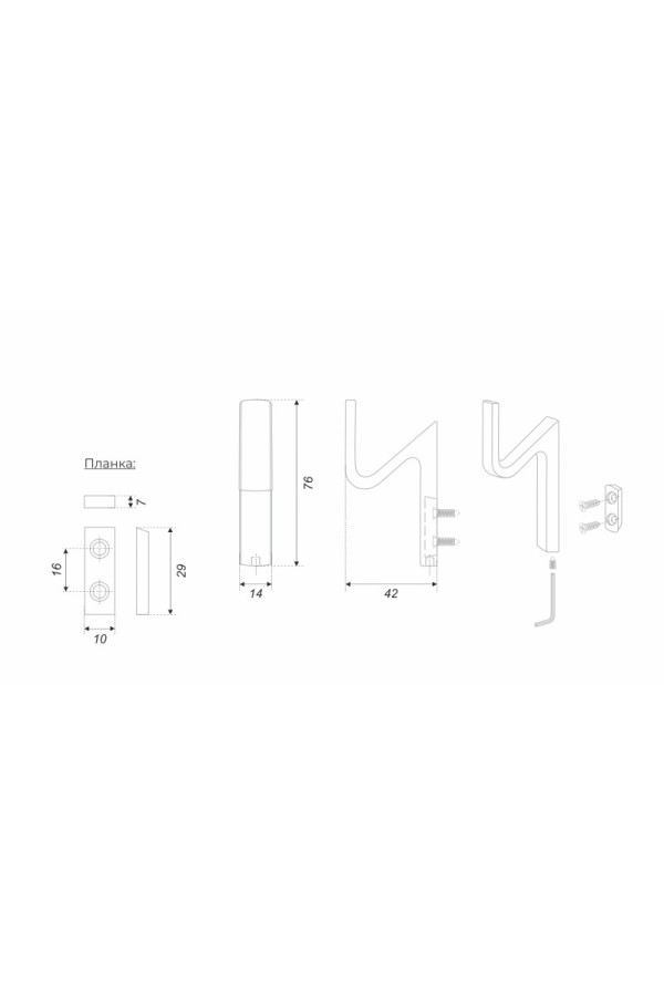 Мебельный крючок ZIGZAG K107MDN.13