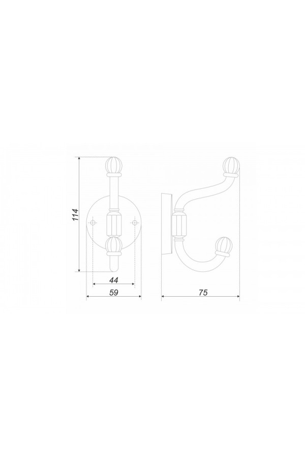 Мебельный крючок PRINCESS K213BL.6