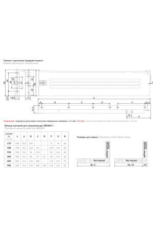Системы выдвижения MB08601W/450