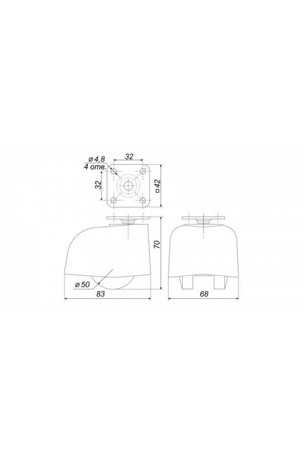 Мебельная опора N112BL/BL.3