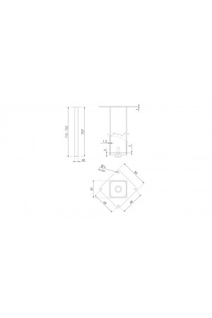 Мебельная опора для столов BASIS N324BL.1/720