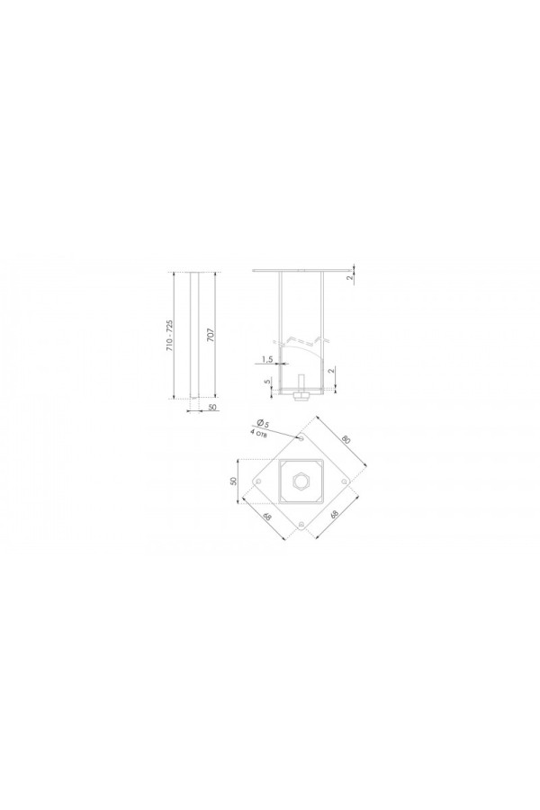 Мебельная опора для столов BASIS N324BL.1/720