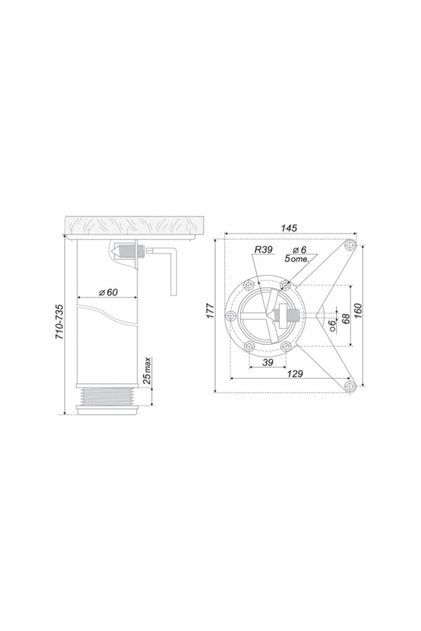 Мебельная опора N401SC.4