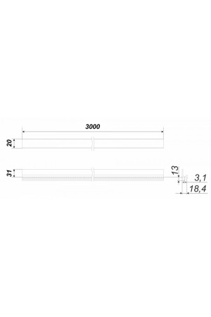 Мебельная ручка L-LINE RP003BL.1/000/3000