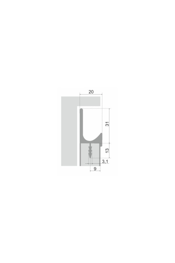 Мебельная ручка L-LINE RP003BL.1/000/3000