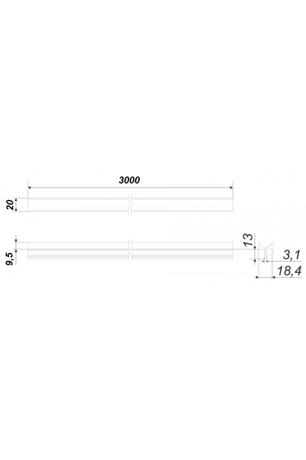 Мебельная ручка U-LINE RP004BL.1/000/3000
