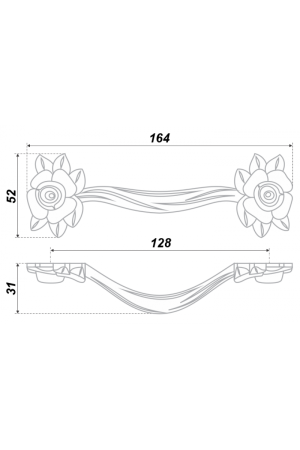 Мебельная ручка LULU ROSE RS087AS/SG.3/128
