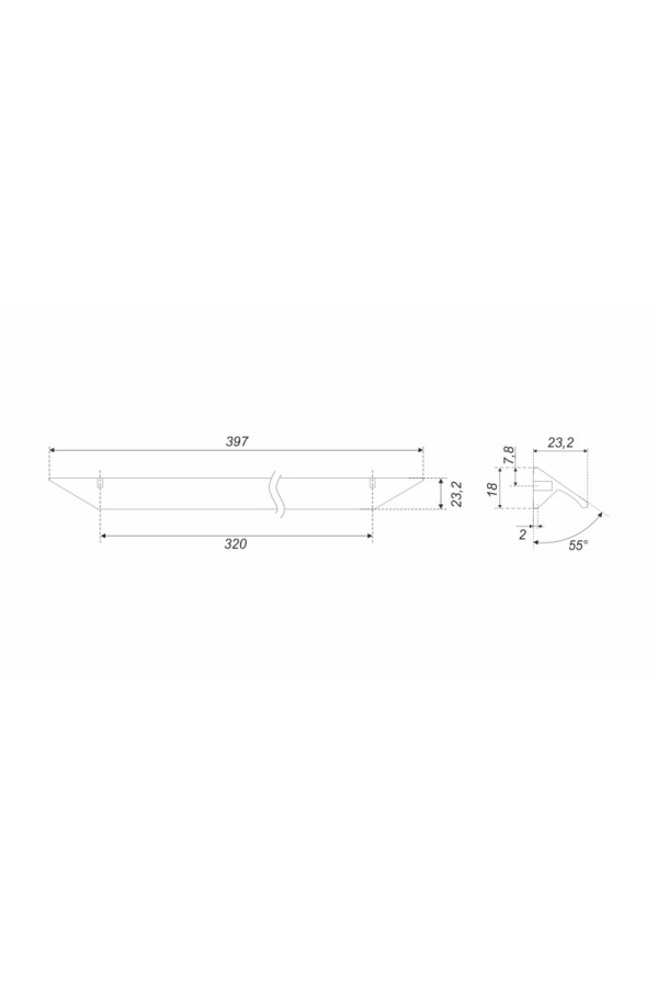 Мебельная ручка RICK RS157RCHMP.3/320