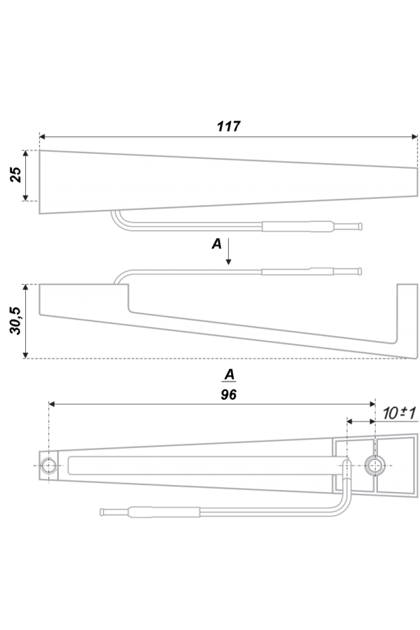 Мебельная ручка RS305CP/WWL.4/96