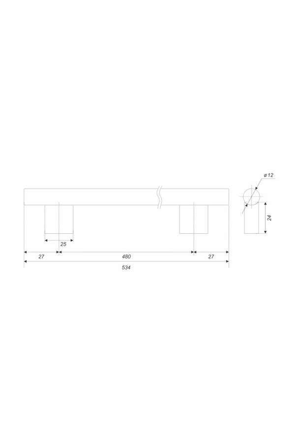 Мебельная ручка ROCK RS325BL.5/480