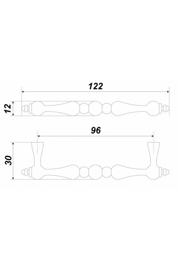 Мебельная ручка UNICA RS440BL.4/96