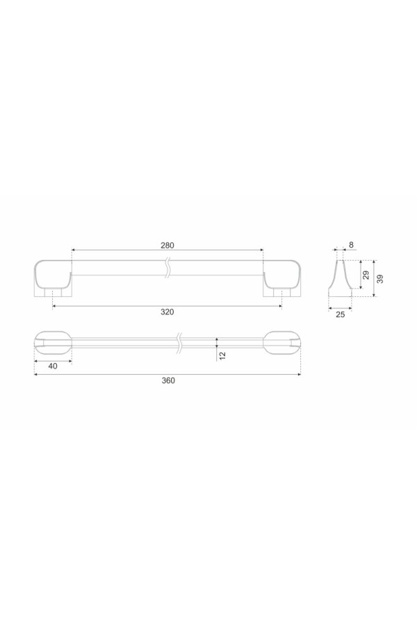 Мебельная ручка PROGRESSA RS551BL.1/320