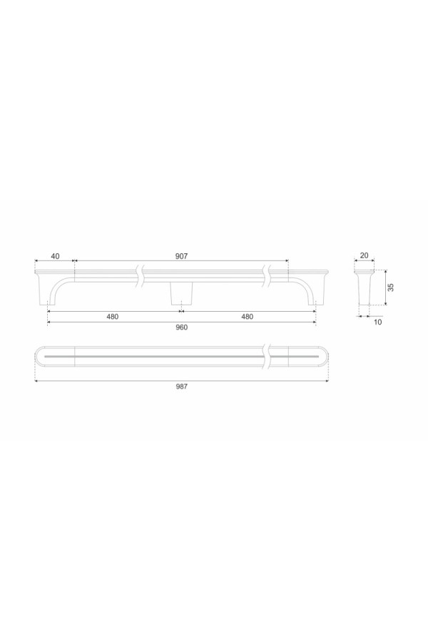 Мебельная ручка CREATICA RS552BL.1/960