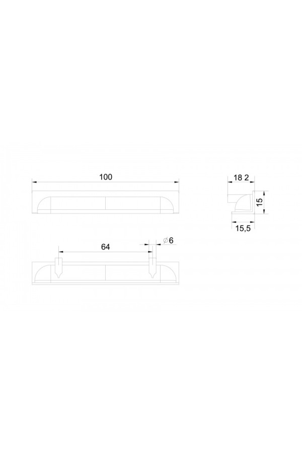 Мебельная ручка EVA RT020W.1/000/100