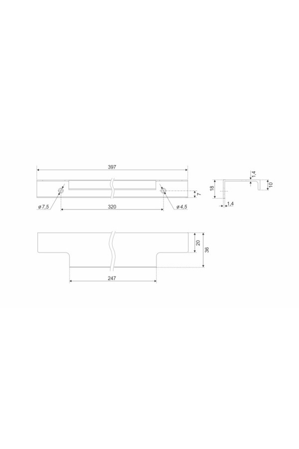 Мебельная ручка RAY RT109CP.1/000/400