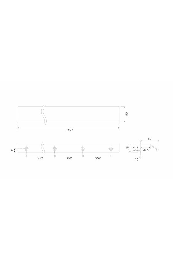 Мебельная ручка METRICA RT112BSG.1/1056/1200