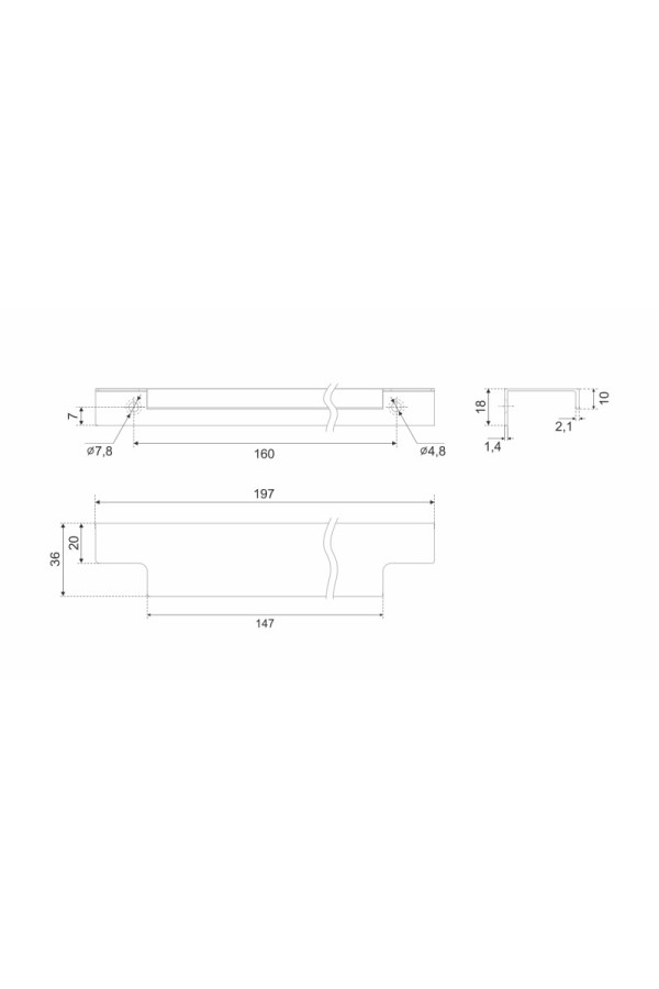 Мебельная ручка RAY 2.0 RT809BL.1/160/200