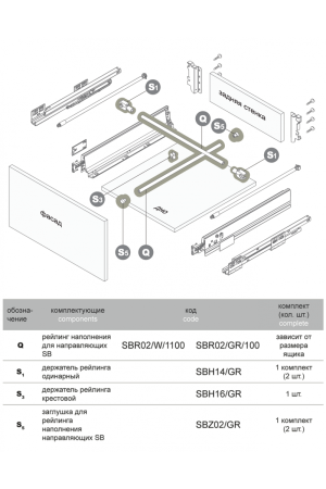 Рейлинг наполнения SBR02/GR/1100