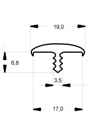 Кант врезной 017В белый 111