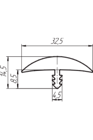 Кант врезной Т-32, 5мм, серебро металлик