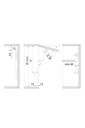 Газовый лифт нагрузка 60Н с доводчиком PD-GAM060-N02 GTV