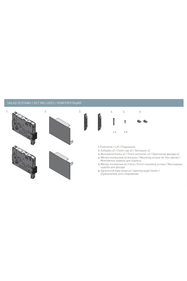 подъемник GTV HORIZON Soft Close, F1100-2250, H300-650мм, вес 2,8-7кг, антрацит/PD-H-MEDIUM-80