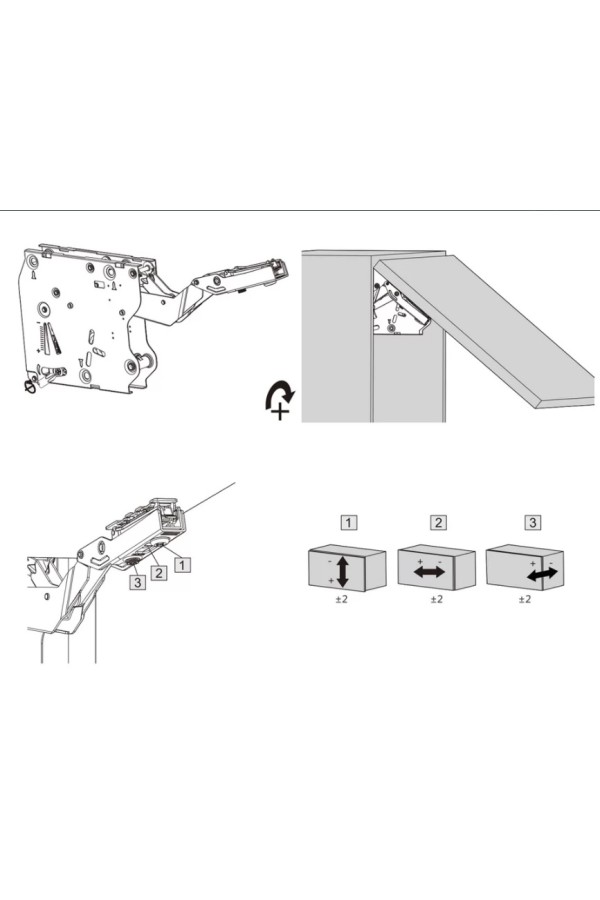 подъемный механизм DTC TOP STAY SQ PUSH NEW F580-1350/h=250-400мм, белый/DTCSQ01.007/P