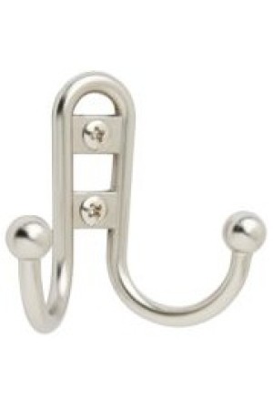 Крючок мебельный двухрожковый Б сатин ЭКО (аналог 07063-2)