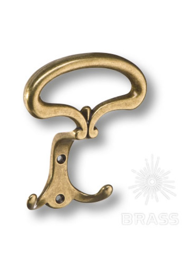Крючок мебельный двухрожковый бронза 15.719.00.12 Brass