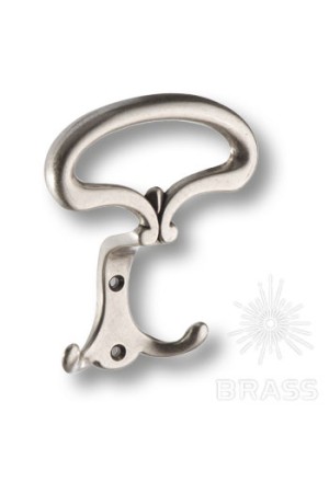 Крючок мебельный двухрожковый старое серебро 15.719.00.16 Brass