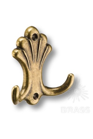 Крючок мебельный двухрожковый бронза 15.722.00.12 Brass