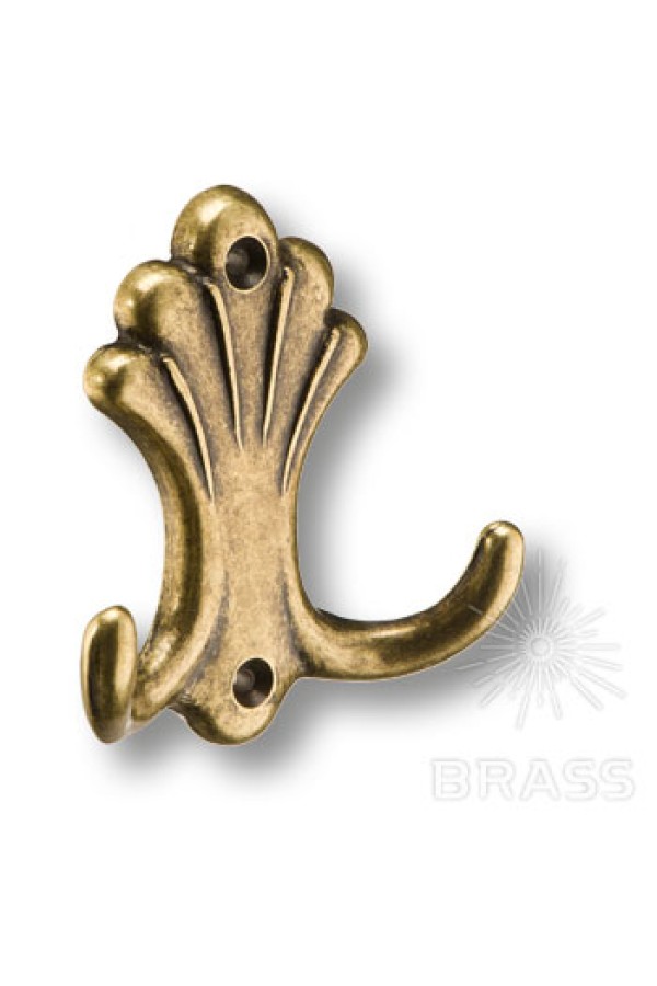 Крючок мебельный двухрожковый бронза 15.722.00.12 Brass