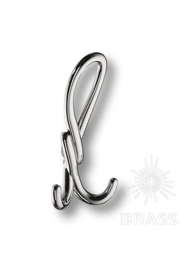 Крючок мебельный двухрожковый хром Dugum Hook Big-Chrome Brass