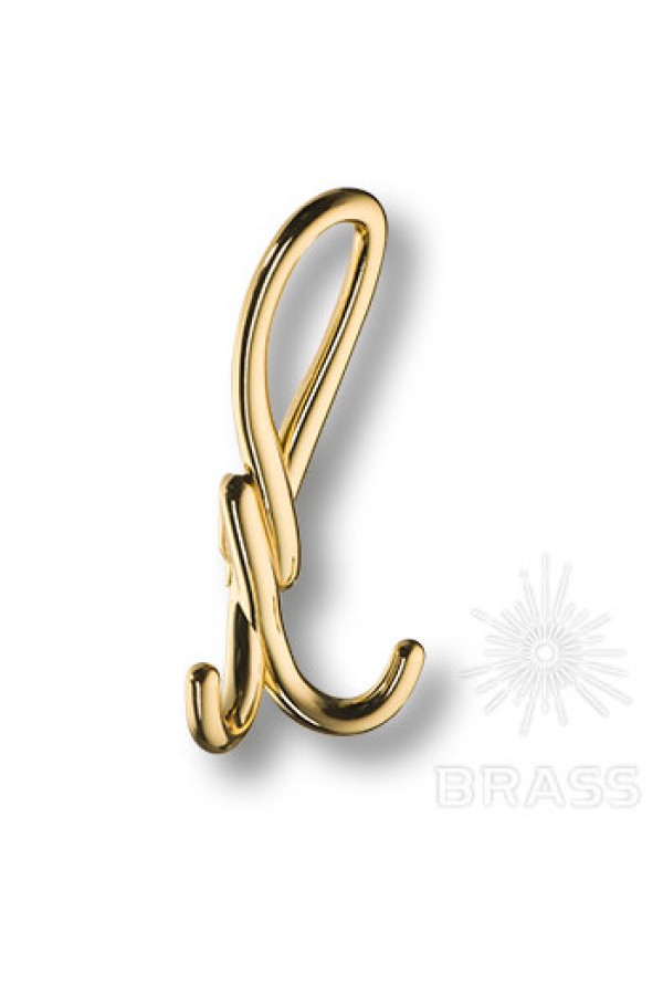 Крючок мебельный двухрожковый золото Dugum Hook Big-Gold Brass