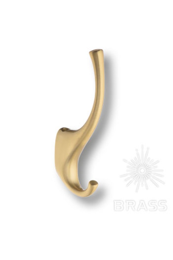 Крючок мебельный двухрожковый матовое золото 2080 0020 BB Brass