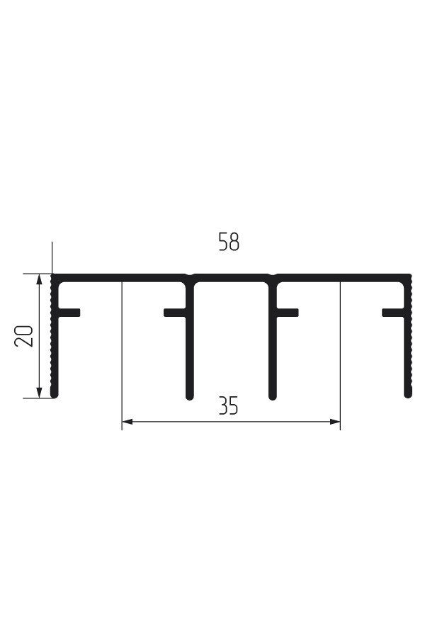 Направляющая верхняя для СКМ 80А 2м алюминий