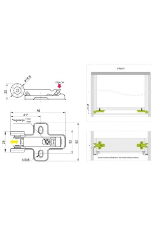Стабилизатор для направляющих Modern Slide Push to open PB-D-P2OSTAB GTV