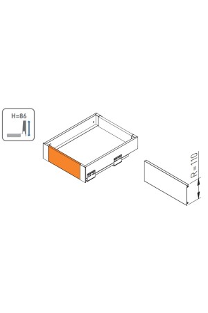 Передняя панель для низкого внутреннего ящика AXIS PRO антрацит PB-AXISPRO-ZESWEW-A GTV