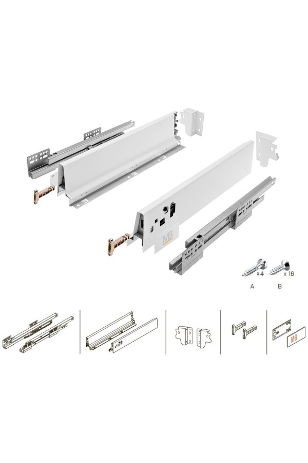 ящик GTV MODERN BOX 83*350мм, доводчик, 40кг, белый/PB-D-KPL350A1