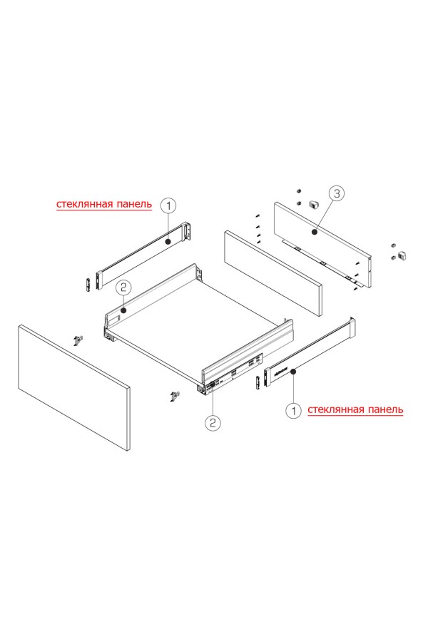 стеклянная панель ALPHABOX L-450мм, левая/правая, антрацит