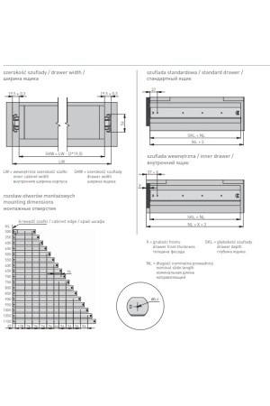 направляющие шариковые GTV 53*900мм, 100кг(5шт)/PK-0-H53-900