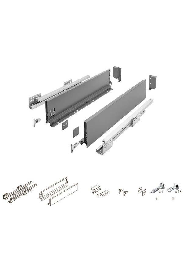 ящик GTV AXIS PRO 116*500мм, доводчик, 40кг, антрацит/PB-AXISPRO-KPL500B